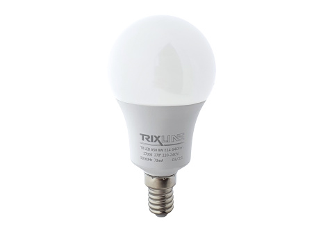 LED žiarovka Trixline 8W E14 A50 teplá biela