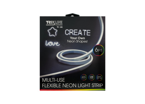 TR-34N Flexibilný NEONOVÝ LED pásik - biely 1,8m na USB Trixline