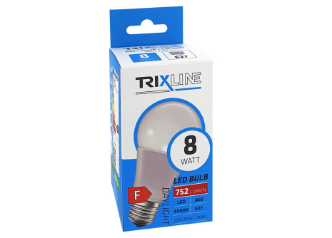 LED žiarovka 8W 752lm E27 A60 studená biela Trixline