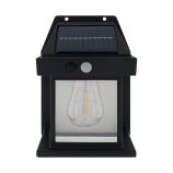TR- 62 LED Solárna nástenná lampa so senzorom pohybu - čierna Trixline