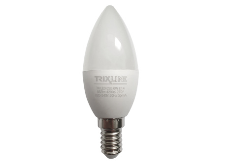 LED žiarovka Trixline 6W 552lm E14 C35 neutrálna biela